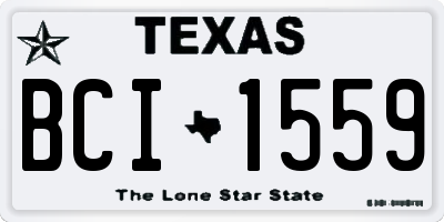 TX license plate BCI1559