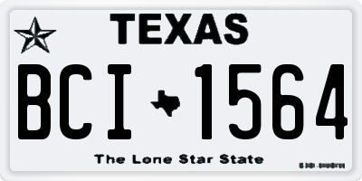 TX license plate BCI1564