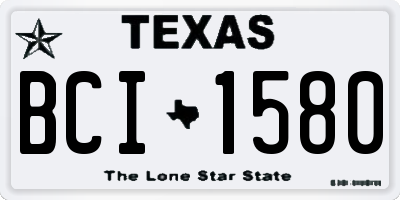 TX license plate BCI1580