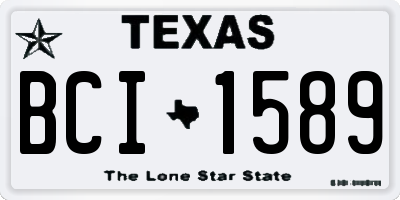 TX license plate BCI1589
