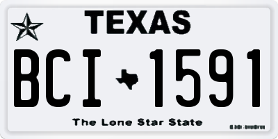 TX license plate BCI1591