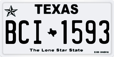 TX license plate BCI1593