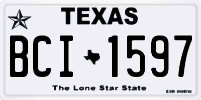 TX license plate BCI1597