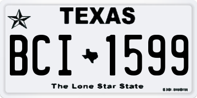 TX license plate BCI1599