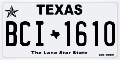 TX license plate BCI1610