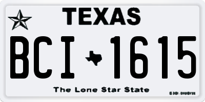 TX license plate BCI1615