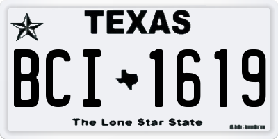 TX license plate BCI1619