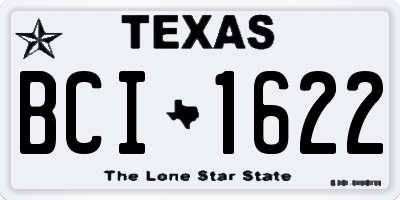 TX license plate BCI1622
