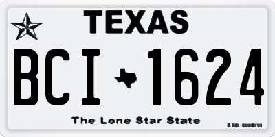 TX license plate BCI1624