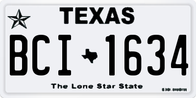 TX license plate BCI1634