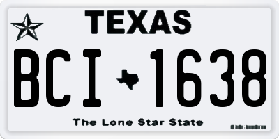 TX license plate BCI1638