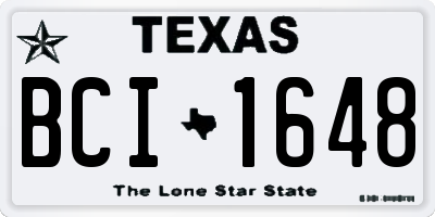 TX license plate BCI1648
