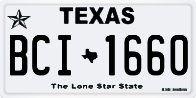 TX license plate BCI1660