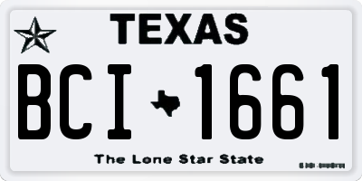 TX license plate BCI1661