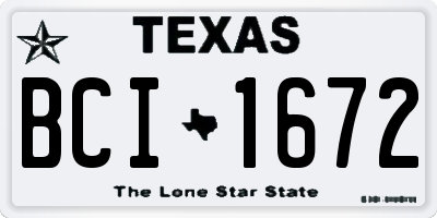 TX license plate BCI1672