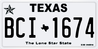 TX license plate BCI1674