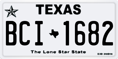 TX license plate BCI1682