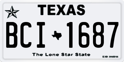 TX license plate BCI1687