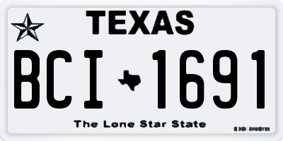 TX license plate BCI1691