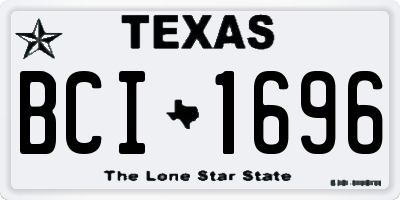 TX license plate BCI1696