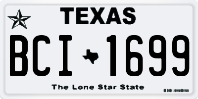 TX license plate BCI1699