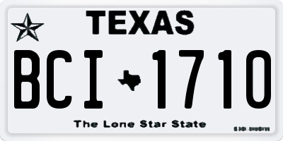 TX license plate BCI1710