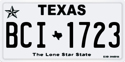 TX license plate BCI1723