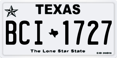TX license plate BCI1727