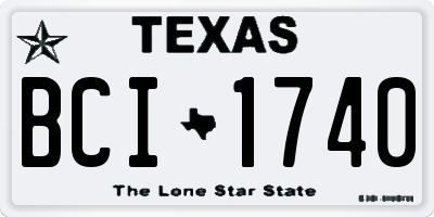 TX license plate BCI1740