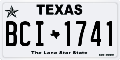 TX license plate BCI1741