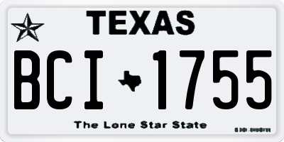 TX license plate BCI1755