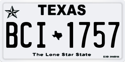 TX license plate BCI1757
