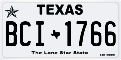 TX license plate BCI1766