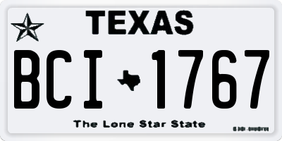 TX license plate BCI1767