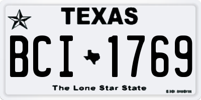 TX license plate BCI1769
