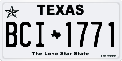 TX license plate BCI1771