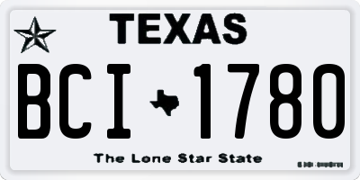 TX license plate BCI1780