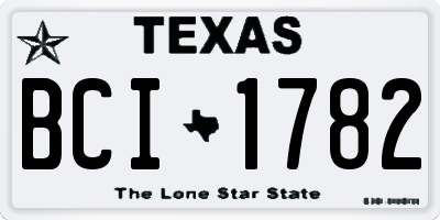 TX license plate BCI1782