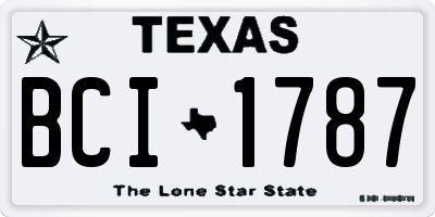 TX license plate BCI1787