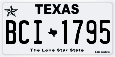 TX license plate BCI1795