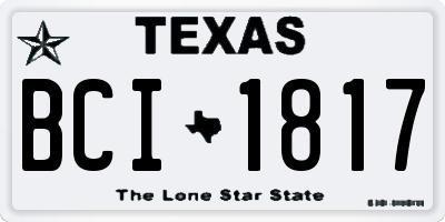 TX license plate BCI1817