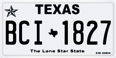 TX license plate BCI1827