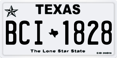 TX license plate BCI1828