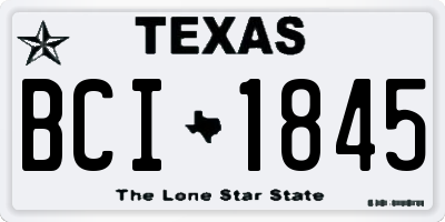TX license plate BCI1845