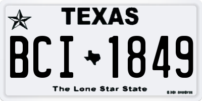 TX license plate BCI1849