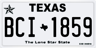 TX license plate BCI1859