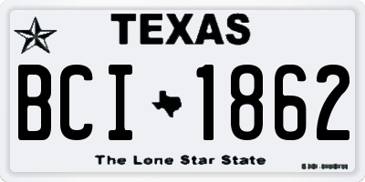 TX license plate BCI1862