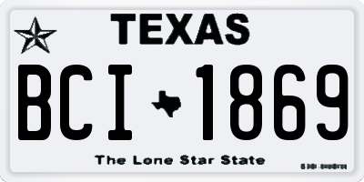 TX license plate BCI1869