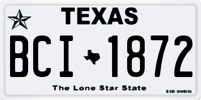 TX license plate BCI1872