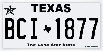 TX license plate BCI1877